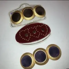 レトロ ヘアクリップ 3点セット バレッタ ゴールド系 ベロア調