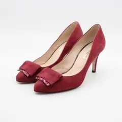 77■セブントゥエルブサーティー 本革モチーフパンプス(22ｃｍ)