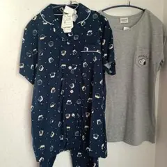 スヌーピー　半袖パジャマ　3点セット　M　PEANUTS ネイビー パジャマ