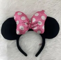 ミニーピンクリボンカチューシャ