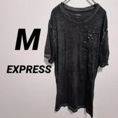 EXPRESS Tシャツ M ダークグレー メンズ レディース ダメージ加工のサムネイル