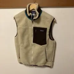 patagonia フリースベスト クリーム色/ブラウン