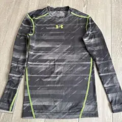 Under Armour 長袖アンダーシャツ S グレー/ライム 裏起毛