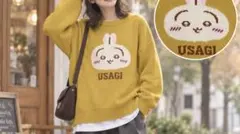 USAGI うさぎ キャラクター ニット イエロー 長袖