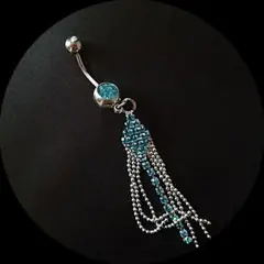 ⭕新品✳14G ボディピ フリンジ/タッセル調デザイン ラインストーン