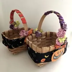 ハロウィンデザイン かごバッグ 2個セット