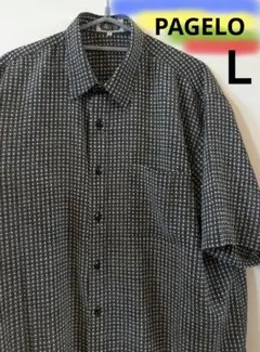 90s レトロ【PAGERO】 総柄 半袖シャツ メンズＬ 日本製のサムネイル
