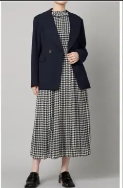 CELFORD ノースリーブ ロングワンピース 36 ギンガムチェック　マキシ