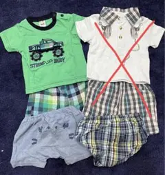 Gap little me セットアップ　チェック　パンツ　車　80 ヘッドホン