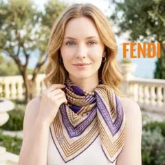 FENDI フェンディ 大判 シルクスカーフ 薄いピンク ズッカ柄 - メルカリ