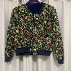 リバーシブル ブルゾン 花柄 네이비