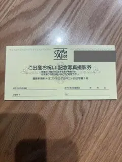 スタジオアリス ご出産お祝い記念写真撮影券