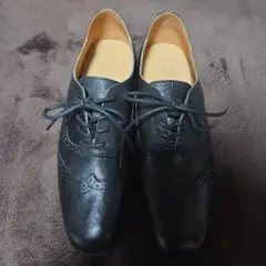 ブラック　レザー オックスフォードシューズ　レディース