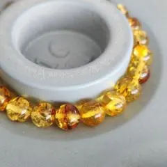 天然石 花びら アンバー 830b 琥珀 ブレスレット 8mm