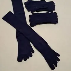 5指ソックス　ネイビー　3点セット