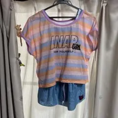 子供水着160センチANAP GIRL ストライプタンクトップとデニムスカート