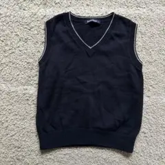 familiar 紺　Vネックベスト　100