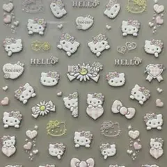 ネイルシール 5D3D立体 ハローキティ ギンガムチェック キャラクター