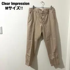クリアインプレッション スラックス ベージュ M コットン レディース