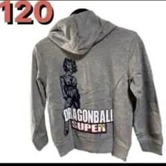 120cm●ドラゴンボール超★子供用前ファスナーパーカー★グレー★孫悟空/神龍