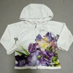 フード付き花柄ラッシュガード　90cm