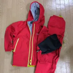 montbell レインスーツ 120 レッド