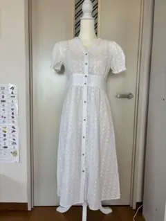 夏GU白コットンレース＆DHOLIC紫半袖ワンピースセット