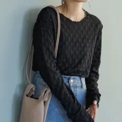 Kastane フラワージャガードプルオーバー