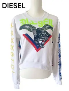 ディーゼル バックオープン クルーネックスウェット プリント 刺繍 メンズライク
