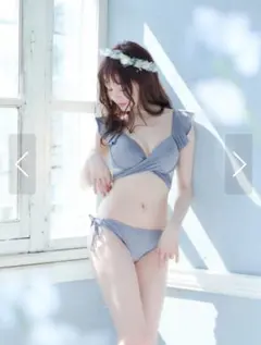 sugar nine 水着 サイドリボンフリルビキニ Mサイズ - メルカリ