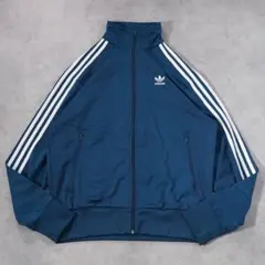 adidas アディダス トラックジャケット 古着 刺繍 L 青 白 19257