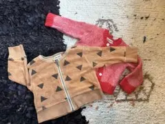 ●bobo choses フリース3-6m大きめ●おまけニットカーディガン