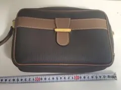 美品本物ダンヒルdunhill本革レザーナイロンキャンバスセカンドクラッチバッグ