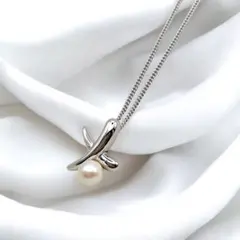 【極美品】TASAKI 田崎真珠 1粒パールネックレス シルバー 上品デザイン
