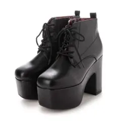 YOSUKE 厚底レースアップブーツ （ブラック）/厚底シューズ