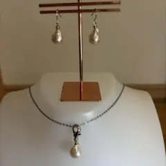 パール ネックレス・イヤリングセット