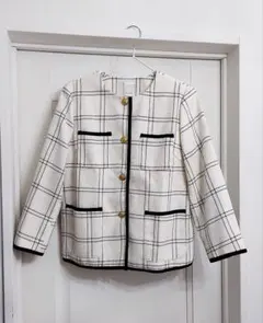 未使用タグ付き テチチ ノーカラージャケット ツイードジャケット 入学式 入園式