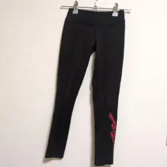 ​【訳あり】スポーツレギンス スパッツ ブラック キッズ ロゴ 裏起毛