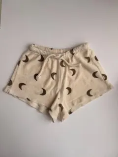 Owl 月模様 ハーフパンツ クリーム色