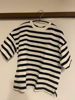 GUストライプ 半袖Tシャツ 白と黒