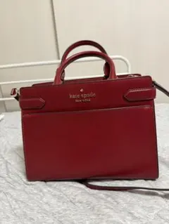 ケイトスペードニューヨーク ハンドバッグ ショルダー 2way レッド レザー