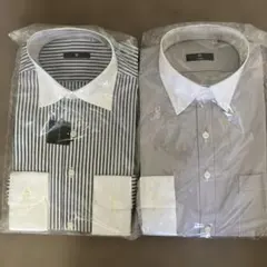 スーツセレクト　ストライプワイシャツ2点まとめ売り