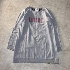 ROXY ロキシー ロングスウェット グレー 綿100% 大きいサイズＶネック