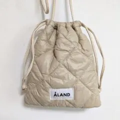 ÅLAND エーランド キルティング 巾着 ショルダーバッグ ベージュ