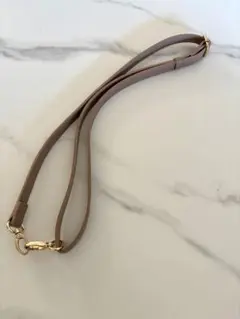 ベージュ 合成皮革 ショルダーストラップ