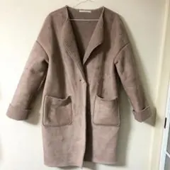 レイカズン コート ムートンコート ロングコート 冬服 ピンク