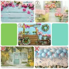 背景布【　春L　】サンプル　ペット撮影用　桜、お花見、チューリップ　フォトブース