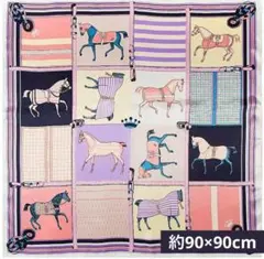 シルク調 ストール スカーフ 大判 馬柄 ピンク パープル おしゃれ きれいめ