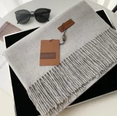 上品定番 高級感 大判 カシミヤ ストール マフラー ユニセックス 防寒 グレー