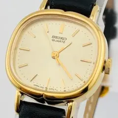 SEIKO 5P32-6000 ゴールド文字盤 デイト メンズ 新品革ベルト - メルカリ